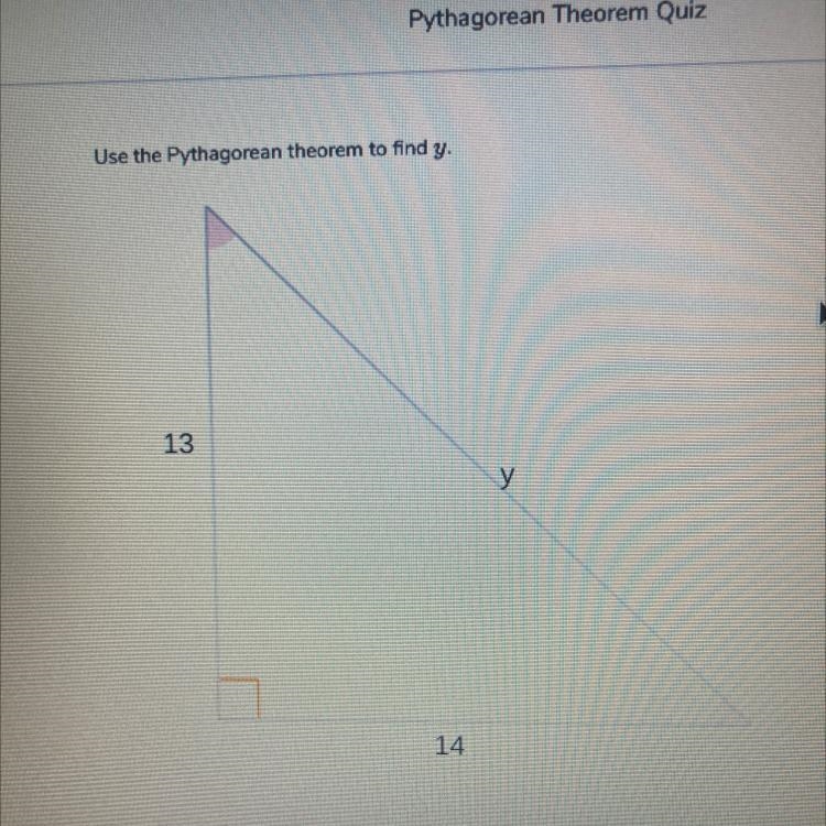 Use the Pythagorean theorem to find y.-example-1