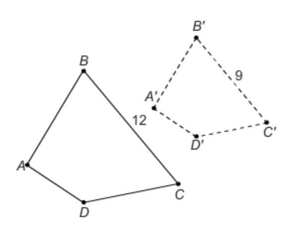 Pre-image ABCD was dilated to produce image ​A′B′C′D′​ . What is the scale factor-example-1