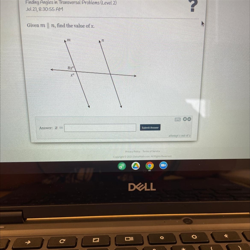 Given m 11 n, find the value of x. N 820 20 Answer: = Submit Answer CAN SOMEONE PLS-example-1