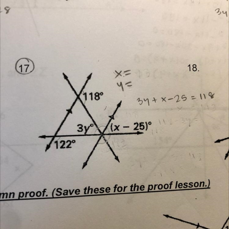 What is the other equation? what is x and y-example-1