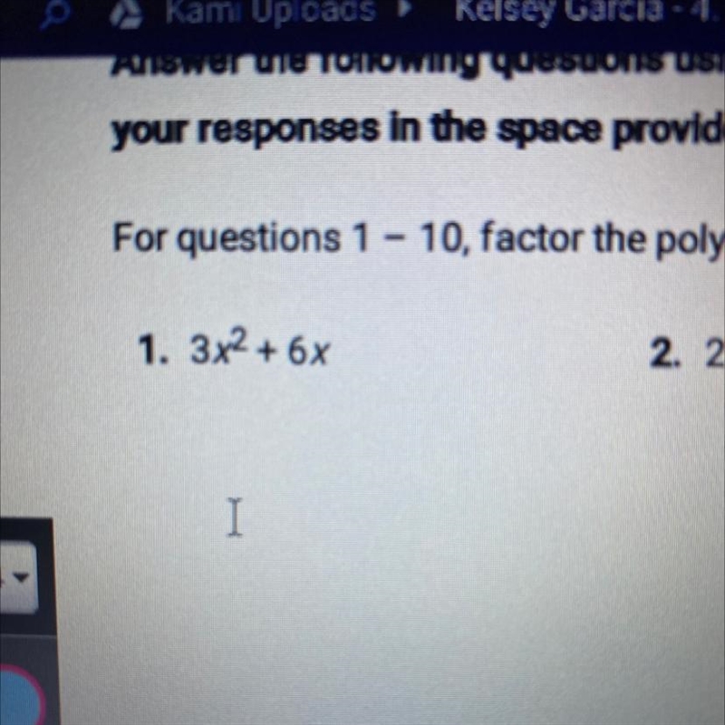 Factor the polynomial 3x^2+6x-example-1