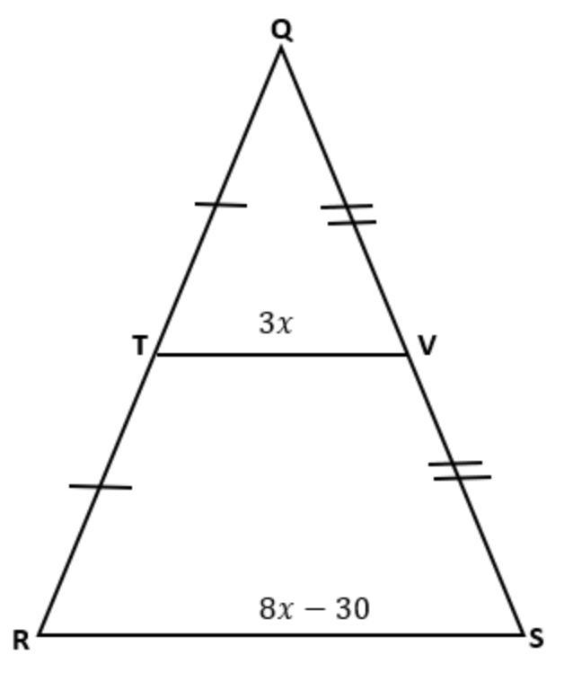 What is the value of x in the triangle below? A. 18 B. 15 C. 6 D. 45-example-1