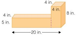 The solid figure is separated along the dotted line into two rectangular prisms. What-example-1