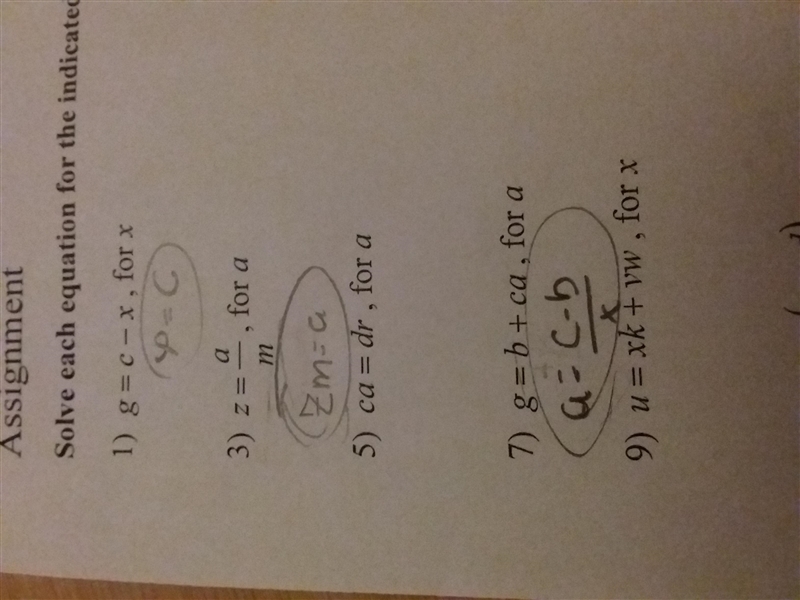 How do you solve ca=dr, for a-example-1