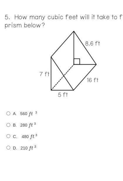 How many cubic feet will it take to fill the prism below​-example-1