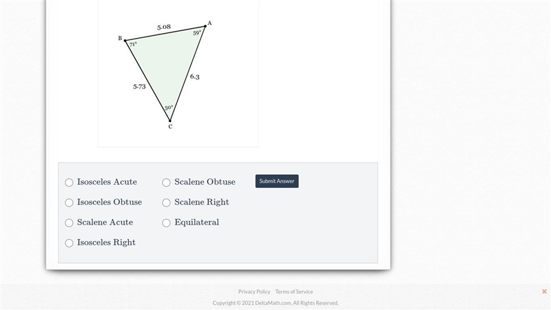 Determine the type of triangle that is drawn below.-example-1