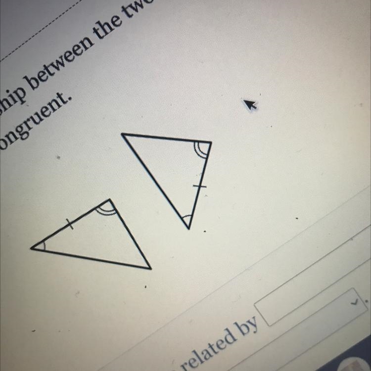 Determine the relationship between the two triangles and whether or not they can be-example-1