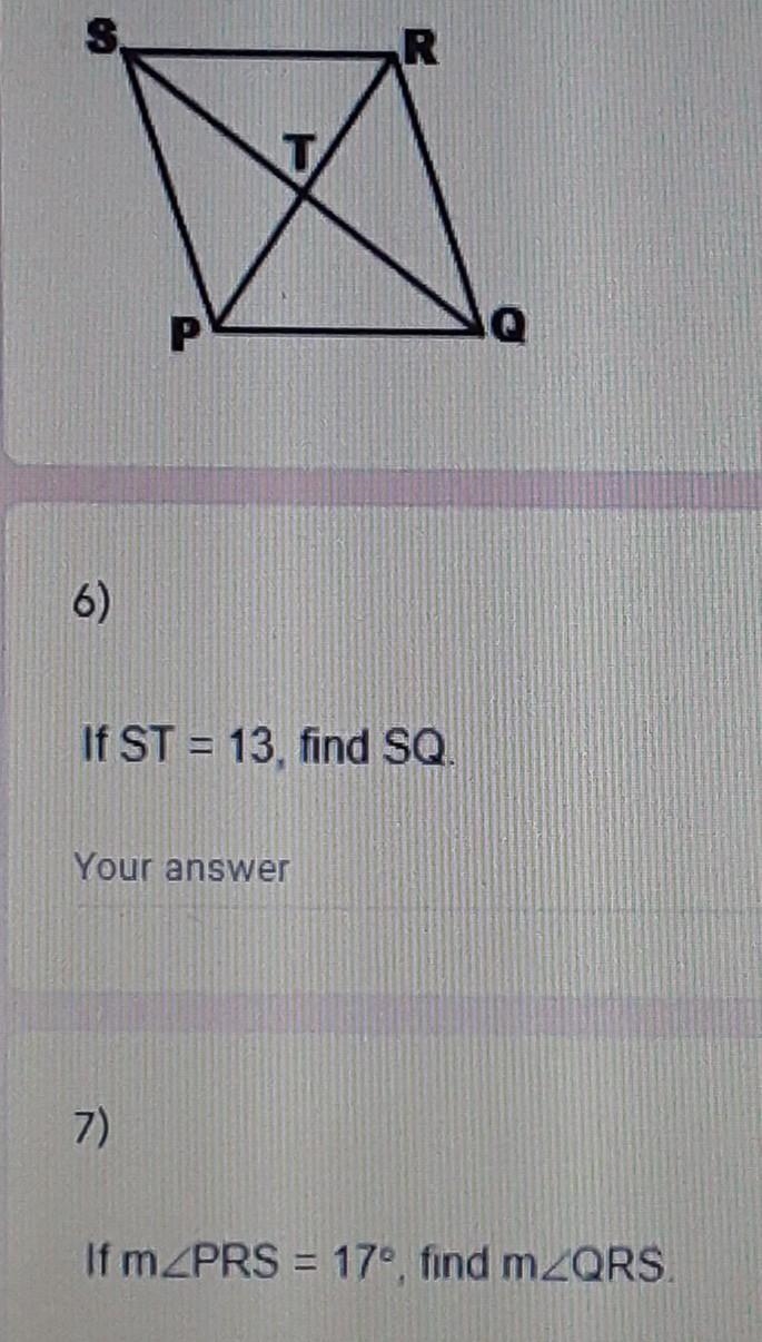 Find SQ? Find m<QRS?​-example-1