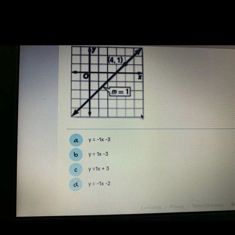 Write an equation of the line that passes through the given point with the given slope-example-1