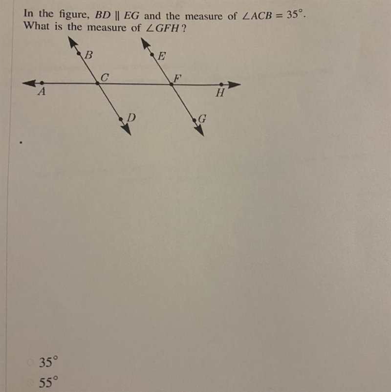 In the figure BD||EG and the measure of angleACB=35 degree. What is the measure of-example-1