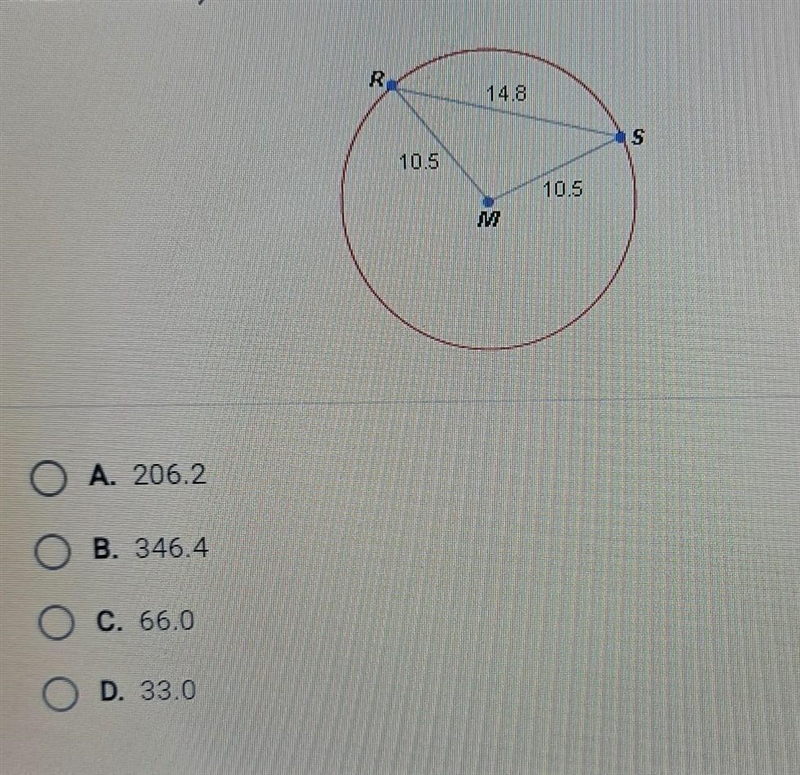 What is the circumference os the circle shown below? (Round your answer to the nearest-example-1