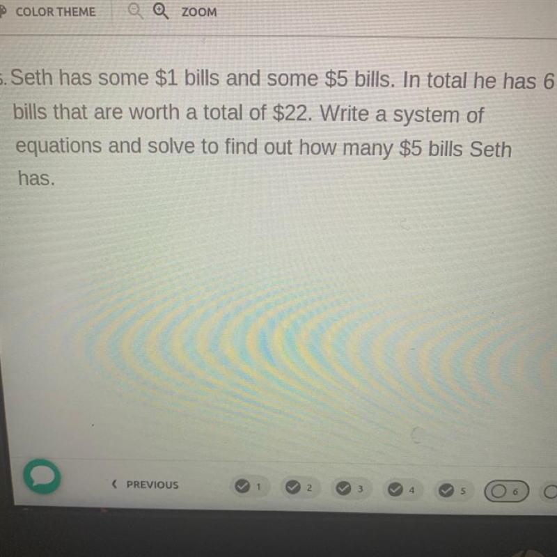 How many 5 bills seth has-example-1