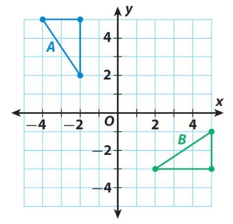 (a) Using Geometry Vocabulary, describe a sequence of transformations that maps figure-example-1