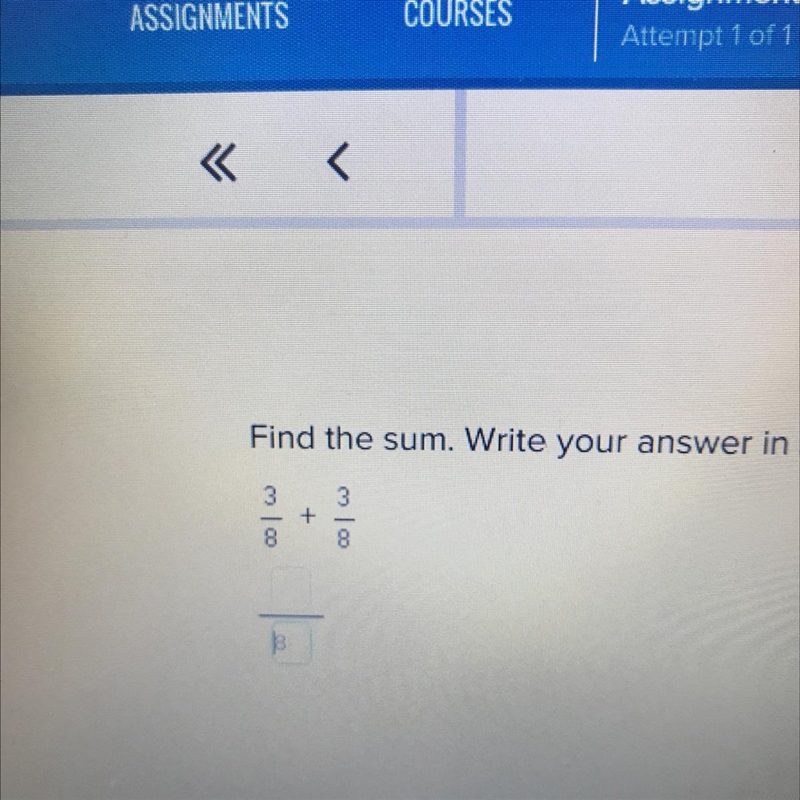 What is 3/8 + 3/8 in simplest form ?-example-1