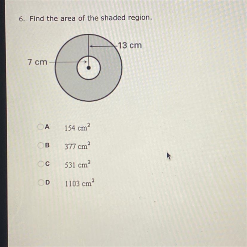 Find the area of the shaped region-example-1