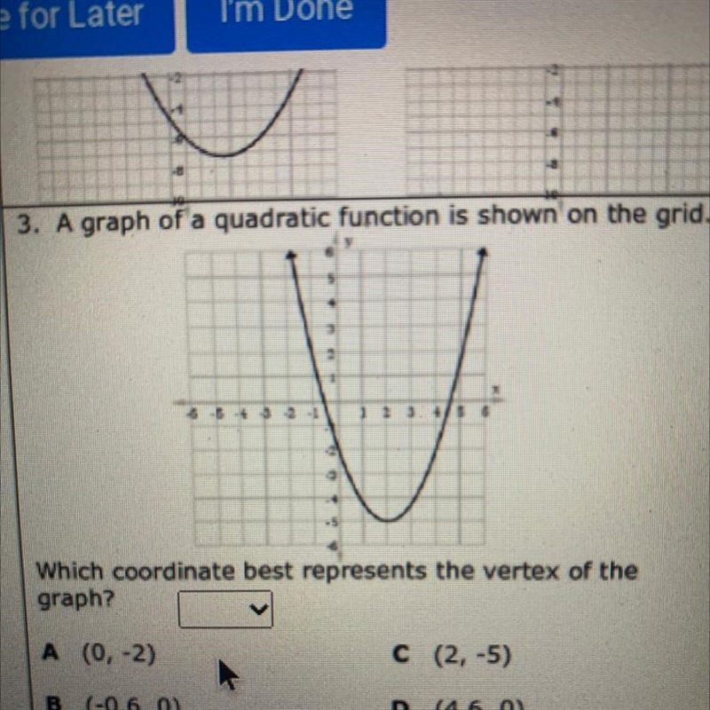 HELP!!!!! PLEASEEEEJEHBCHA A graph of a quadratic function is shown on the grid. Which-example-1