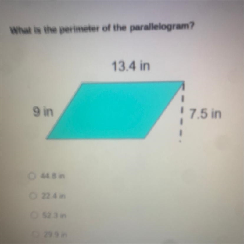 PLEASE ANSWER What is the perimeter of the parallelogram?-example-1