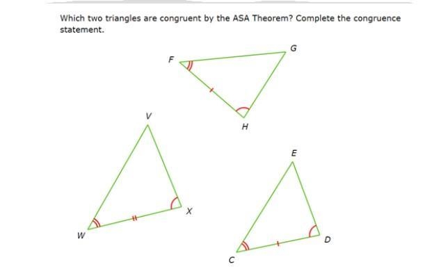 Which two triangles are congruent by the ASA Theorem? Help with the correct answer-example-1