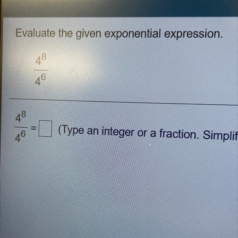 2) Evaluate the given exponential expression (Type an integer or a fraction. Simplify-example-1