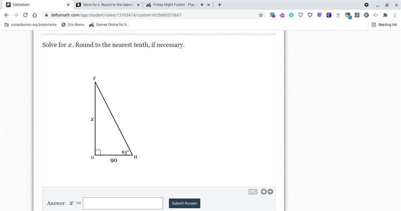 Solve for x. Round to the nearest tenth, if necessary.-example-1