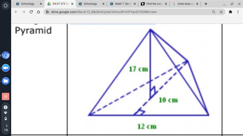 Find the volume of this triangular pyramid.-example-1