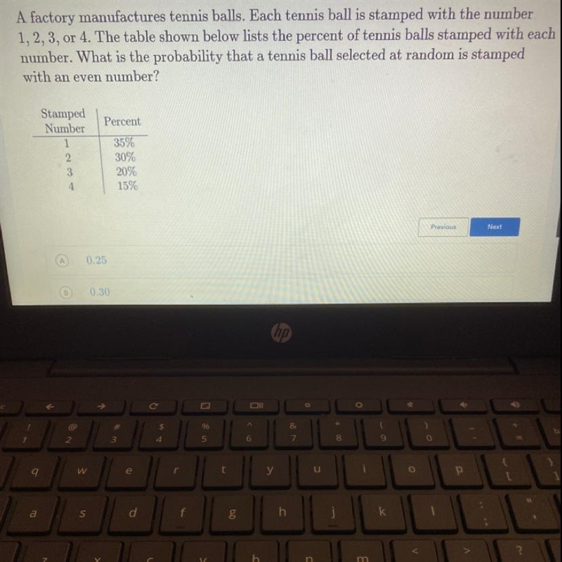 A) .25 b) .30 c) .45 d) .50-example-1