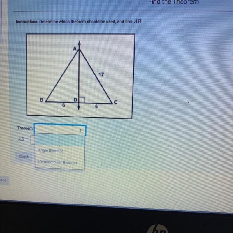 Determine which theorm should be user , and find AB-example-1