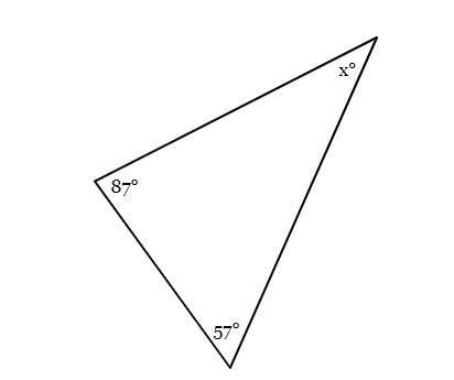 The measures of the angles of a triangle are shown in the figure below. Solve for-example-1