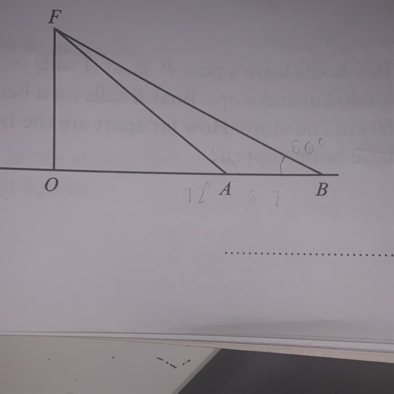 The diagram shows a flagpole held by 2 ropes. From point B, the angle of elevation-example-1