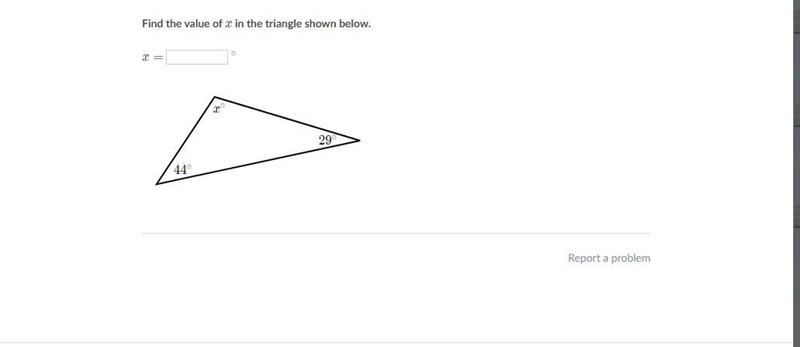 Find the value of x in the triangle shown below.(not a test just need help with khan-example-1