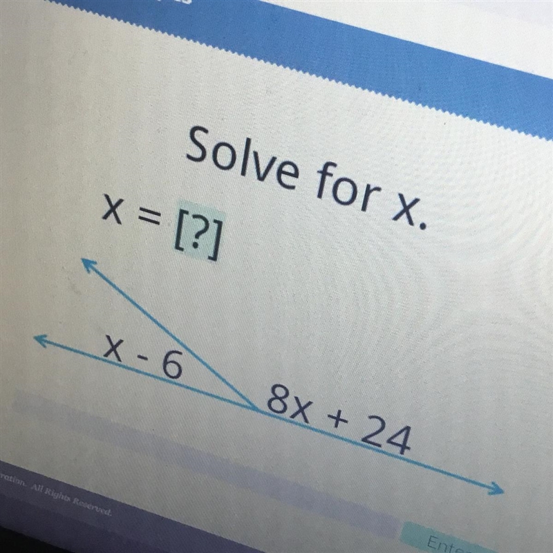 Solve for x. x-6 8x + 24-example-1