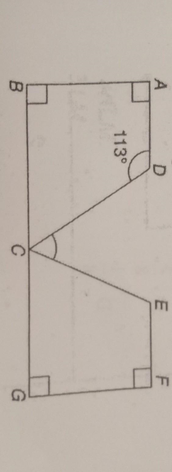 The diagram shows FGCE is the image of ABCD under and isometry. Given BCG is a straight-example-1