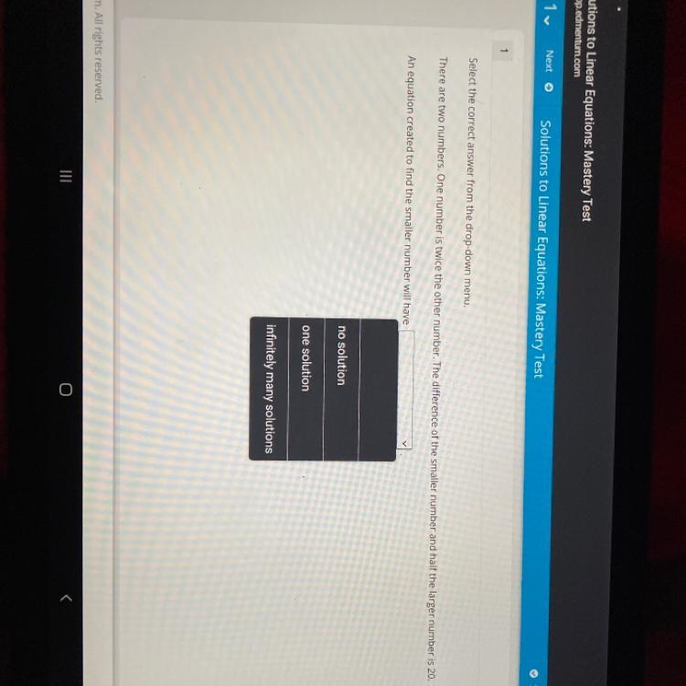 Select the correct answer from the drop-down menu. There are two numbers. One number-example-1