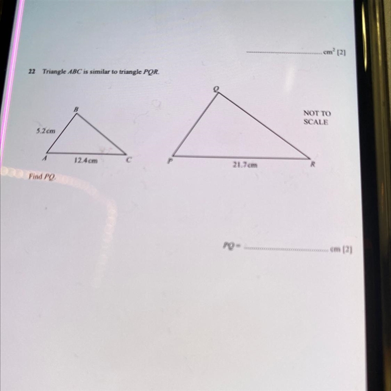 Question 22 , the triangle one-example-1