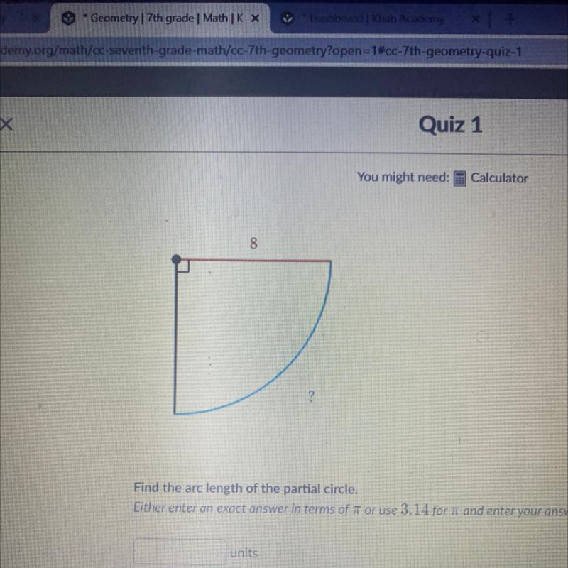 NEED HELP FAST Find the arc length of the partial circle-example-1