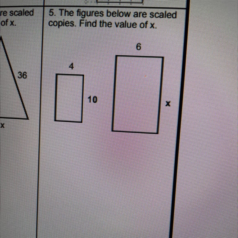 The figures below are scaled copies. Find the value of x-example-1