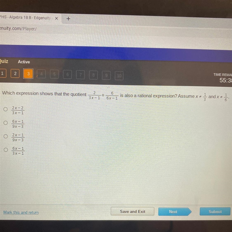 Vhich expression shows that the quotient-example-1