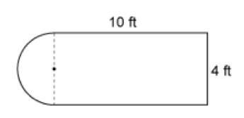 This figure consists of a rectangle and a semicircle. What is the AREA of the figure-example-1