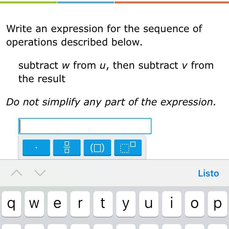 Subtract w from u, then subtract v from the result-example-1