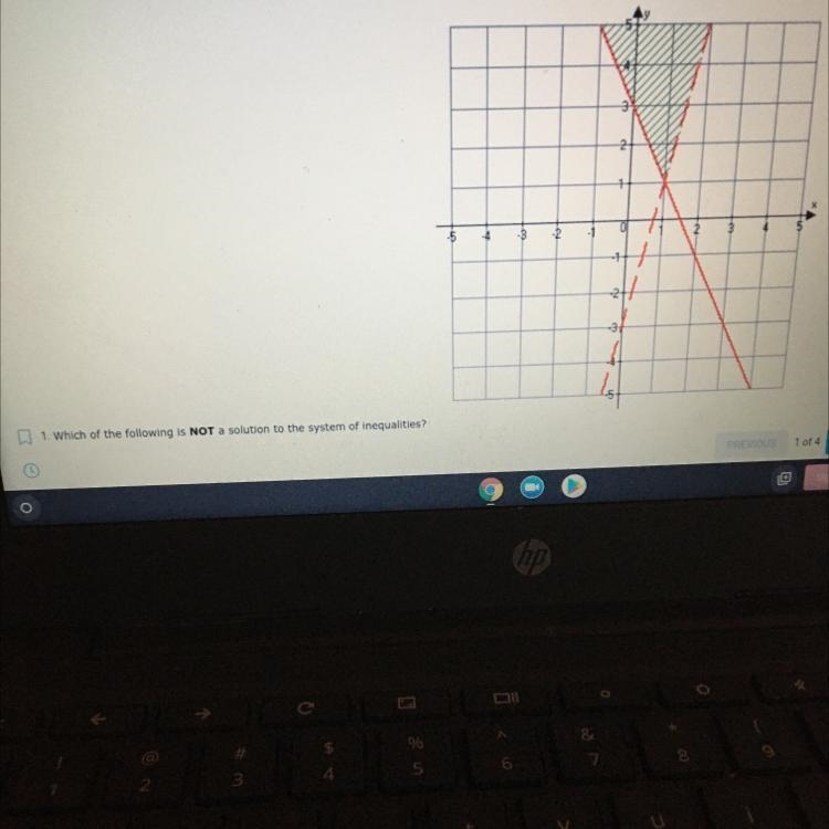 Which of the following is not a solution to the system of inequalities? A) (0,4) B-example-1