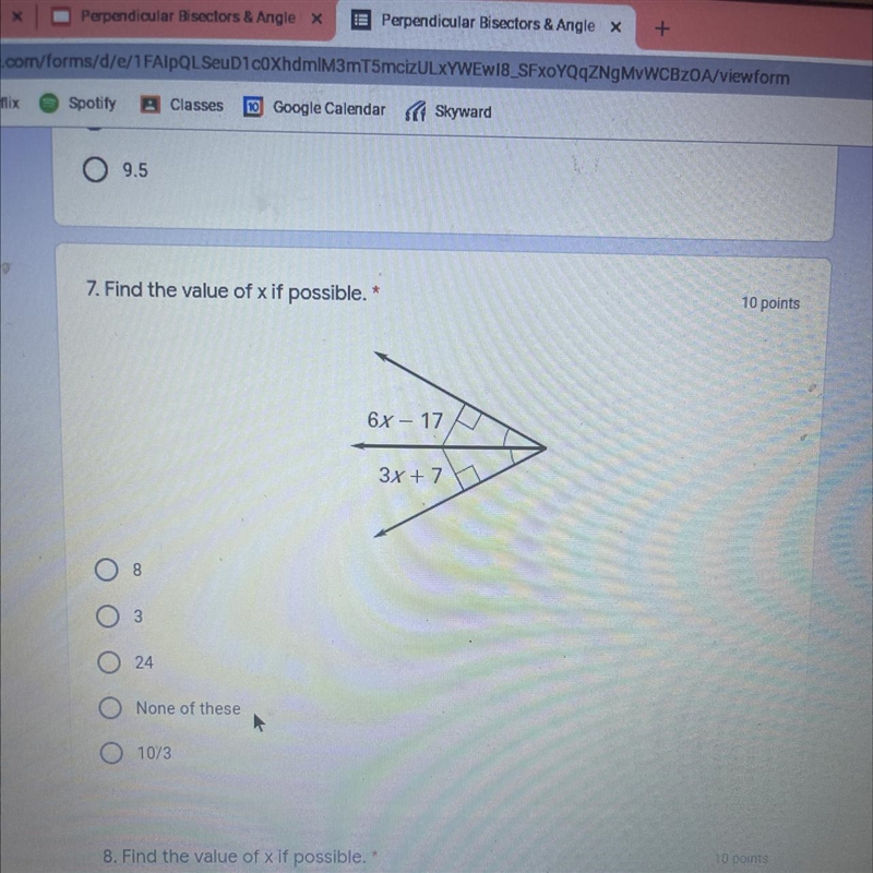 Find the value of x if possible-example-1