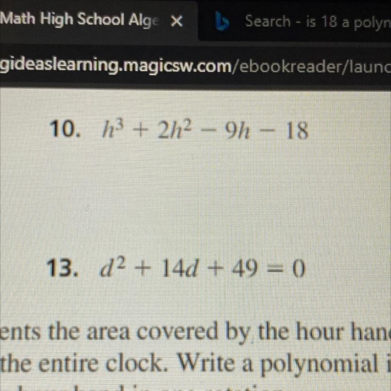 Factor completely h^3+2h^2-9h-18 (please can someone explain to me the steps and not-example-1