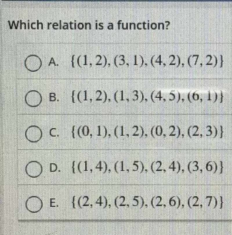 Which relation is a function?-example-1