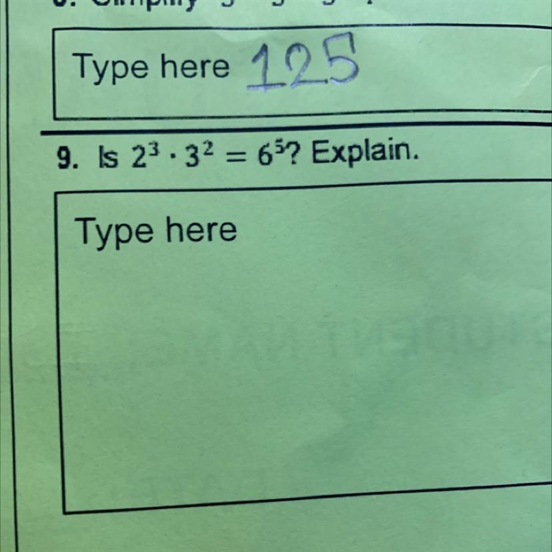 Help please 9. Is 23.32 = 65? Explain. Type here TS-example-1