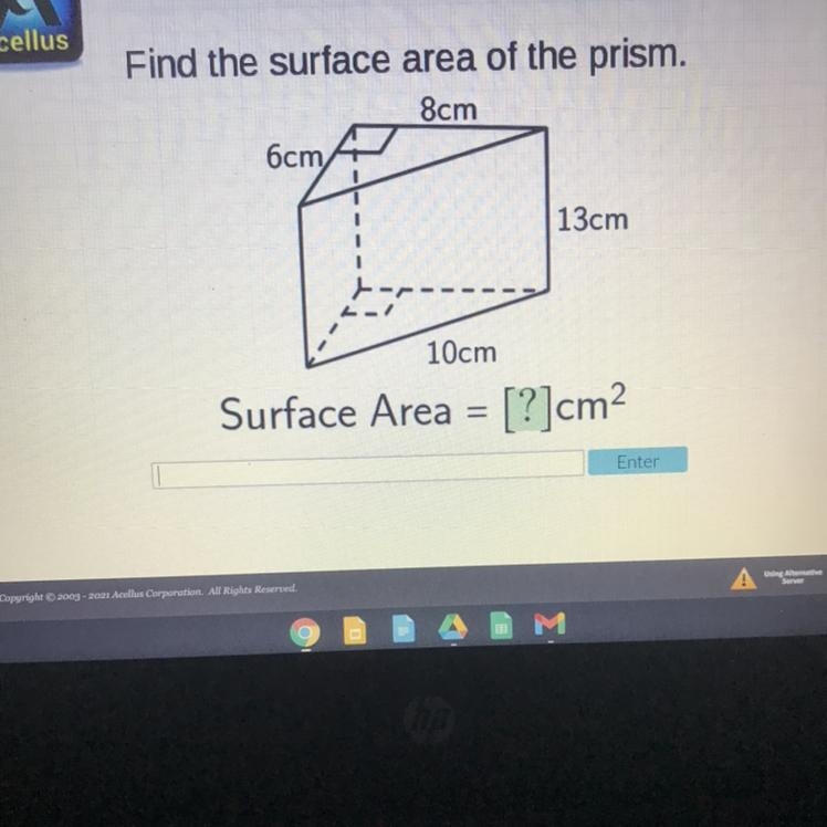 Help Please Find The Surface Area Of The Prism-example-1