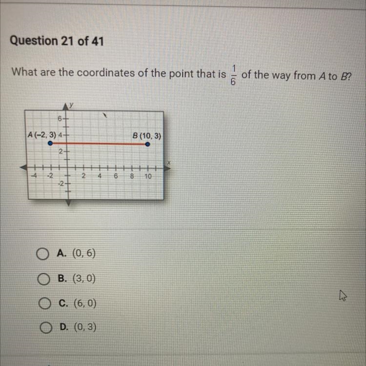 What are the coordinates of the point that 1/6 of the way from A to B-example-1