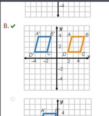 Which graph shows a translation 6 units left from the orange figure to the blue figure-example-4