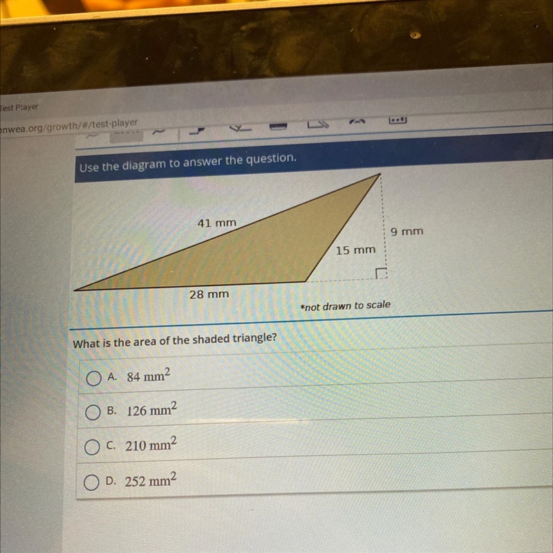 What is the area of the shaded triangle-example-1