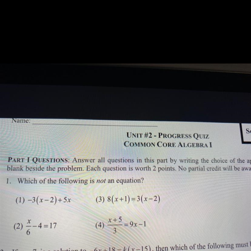 HELPPPPP , which of the following is not an equation-example-1