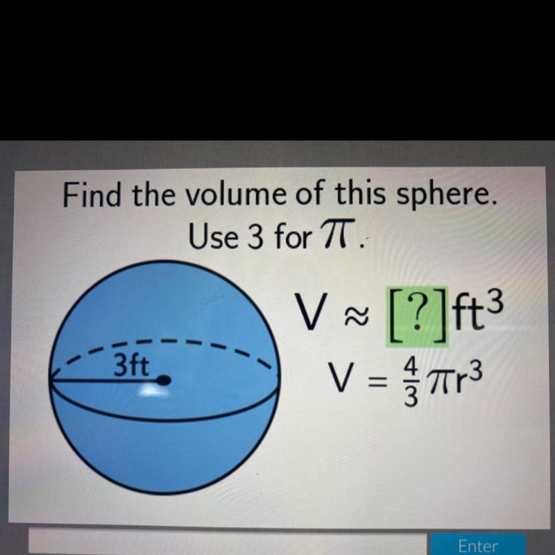 Find the volume of this sphere Please help..-example-1